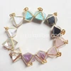 WT-P784 Wholesale Natural Amethyst Turquoise eight point pendant, Hot popular gold plated stone pendant