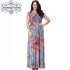 7026# Grey bohemian maternity long floral maxi clothing peasant boho dresses women's summer dress