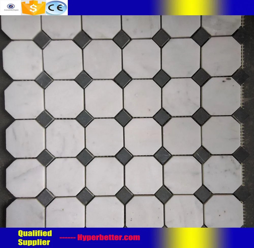 Octagonal shape white marble mosaic tiles.jpg