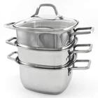 3 Layer Stainless Steel Square Food Steamer