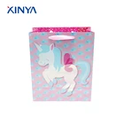 Recycled Ribbon Handles Birthday Sliver Polyester White Paper Hand Bag For Girl