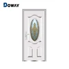 White Colour Steel Security Door Design Oval Glass Door Inserts