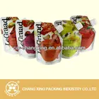 manual or machine filed liquid plastic spout pouch for liquid drink