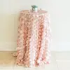 132 Inch Round Blush Pink Petal Taffeta Tablecloth Table Linens For Wedding Party Banquet Decoration