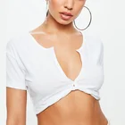 Sweetheart Neckline Women's Top Shortlsleeve Sexy Crop Top For Women