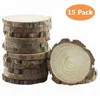 Unfinished Natural Thick Wood Slices Circles with Tree Bark Log Discs for DIY Craft Christmas Rustic Wedding Ornaments