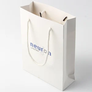recycled bulk custom made white paper gift bags