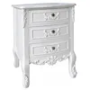 French Vintage Style MDF Baroque 3 Drawer Bedside Table