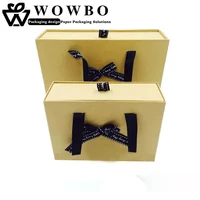 brown kraft paper drawer gift packaging box with rope handle