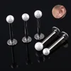 NUORO Medical Stainless Steel Round White Zircon Lip Nail Tongue Bar Nose Stud Body Piercing Jewelry