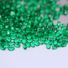wholse loose green 2*3mm oval cut glass gemstones synthetic crystal for jewelry accessories