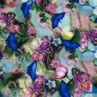 Custom knit 60s mercerized interlock reactive digital printing butterfly cotton fabric for garment