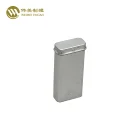 High quality small rectangle metal tin box with hinge lid for candy