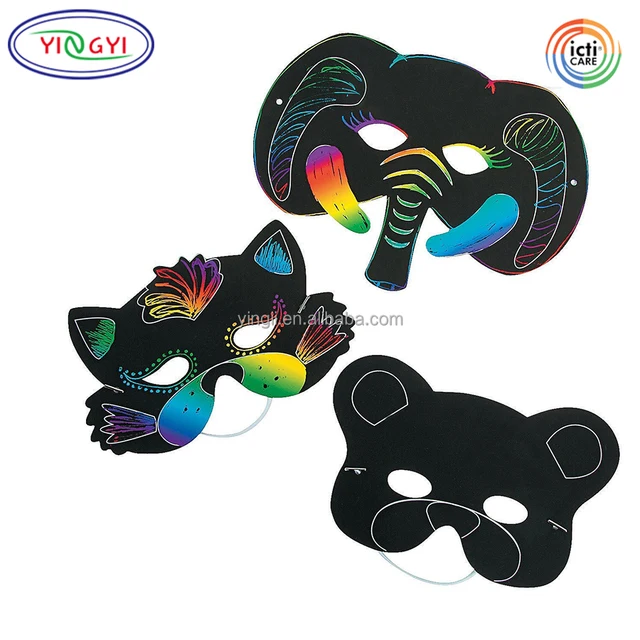 color animal party masks children diy paper make animal masks