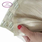 Russian Cuticle Remy Hair PU Seamless Clip in Hair Extension Straight Virgin Hair Extensions Clip
