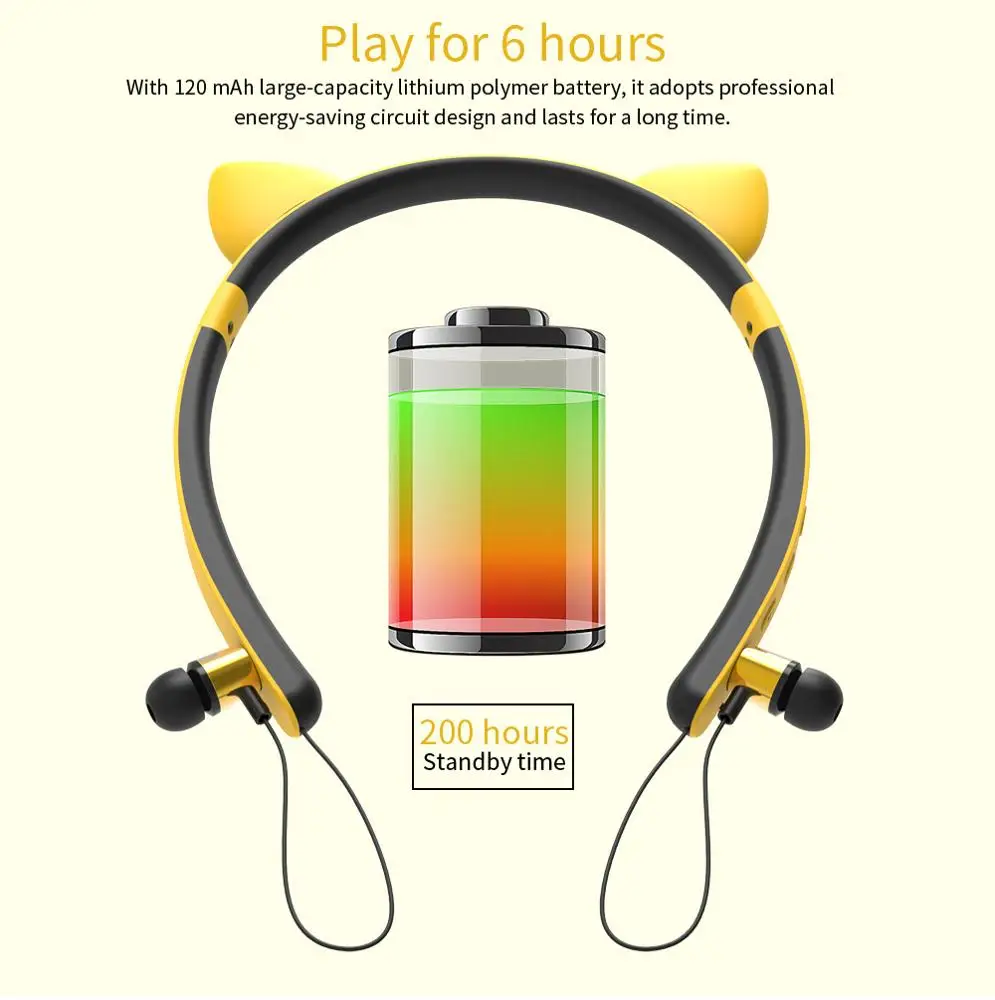 2019 new design wholesale wireless cat ear headset earphone gift earphone ZW-29 Christmas gifts for girl - ANKUX.COM