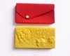 Custom made Embossed Flower design Envelope Bag Zipper Silicone Clutch Wallets and Purses