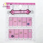 OEM Custom Korea Flower Self adhesive Gel Rhinestone 3D Nail Art Wraps Finger Decoration Decal Sticker