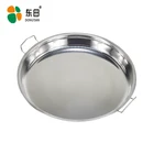 Mirror Polishing Stainless Steel Round Dinner Tray /Dish / Plate With handle