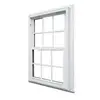 American style 70 Series Double Hung Fin Vinyl Window with Grilles - White color