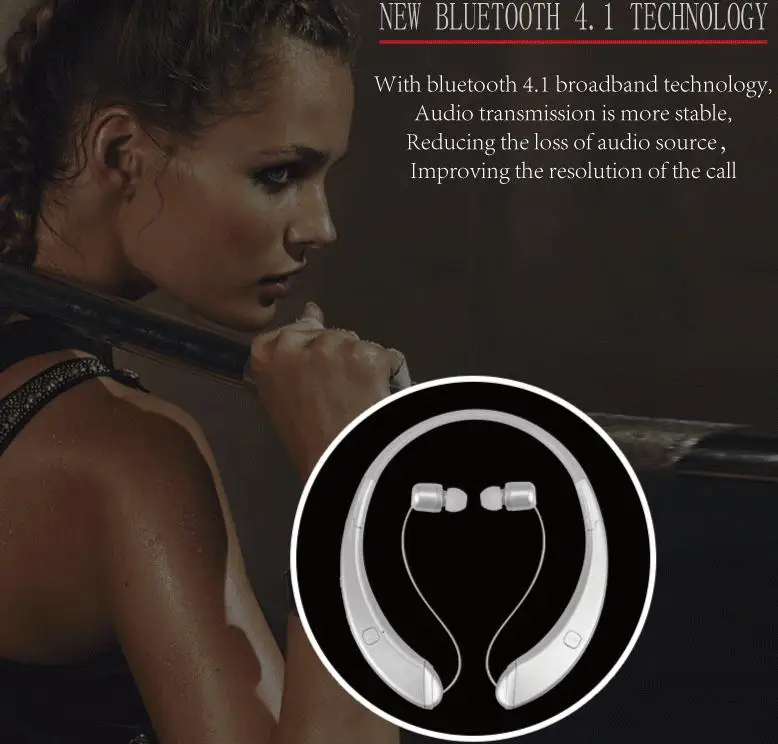 CSR V5.0 Wireless Folding Headphones Neck Hanging Bluetooth Headset With Retractable Wire - ANKUX.COM