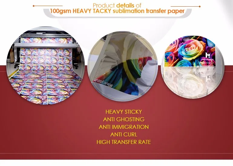 Max Width 3200 mm /126'' , 2.6m 102'' width 120 gsm Sublimation Transfer Paper for Large Format Printing /Higher Ink Load
