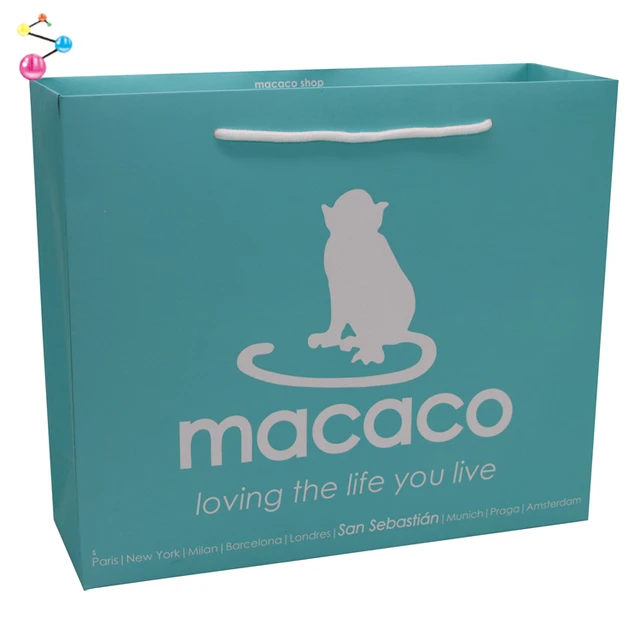 oem custom design blue printed animals paper bag