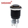 Waterproof metal plastic momentary 19mm push button car switch black push button switches for car