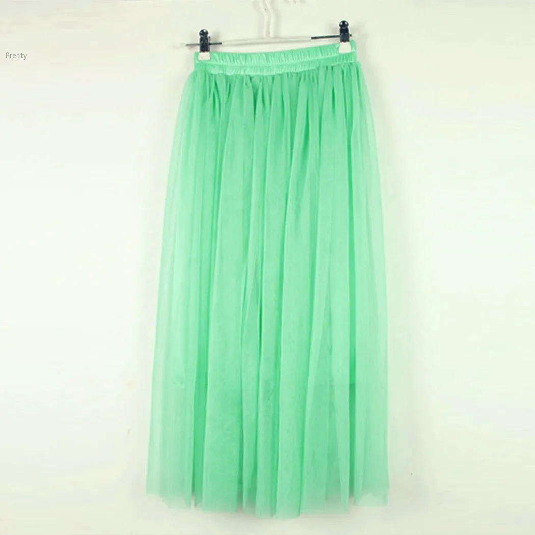 Lace Princess Long Skirts Fairy Style Women Lady 2015 New Voile Tulle Skirt Bouffant Puffy Fashion Skirts 29