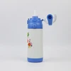 Cartoon Design 12 ounce Insulated Kids stainless steel thermos flask drinking water bottle with button lid