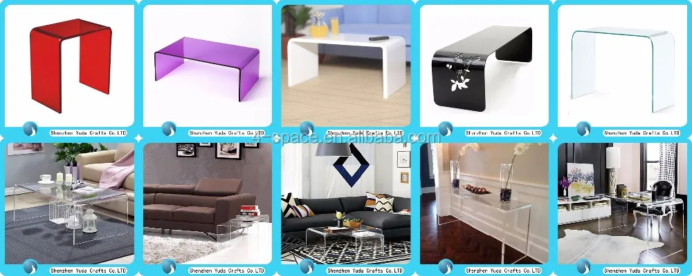 Acrylic Furniture Lucite Waterfall Coffee Table