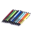 Corporate Advertising gift ODM customized logo metal slim click ball point pen black blue ink