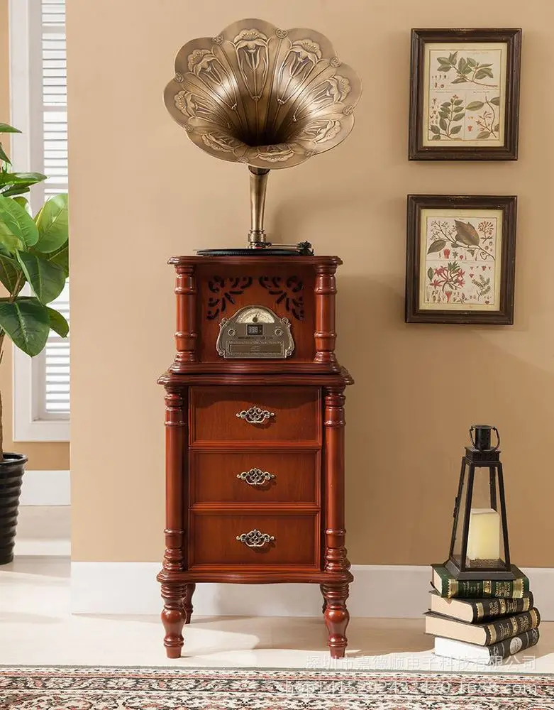 Manufacturers shipping vinyl phonograph machine antique retro wooden decoration style of a Bluetooth radio CD player