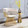 White small gold stainless steel frame chairs leg comfy arm comfortable single leisure chair