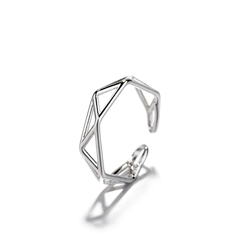Simple personality creative jewelry geometric hollow index finger ring