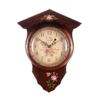 Wood Craft Wooden Wall Clock Hand-painted Elegant Wall Clock