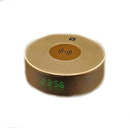 amazon top seller 2018 round alarm clock speaker portable bluetooth speaker with wireless power bank - ANKUX.COM