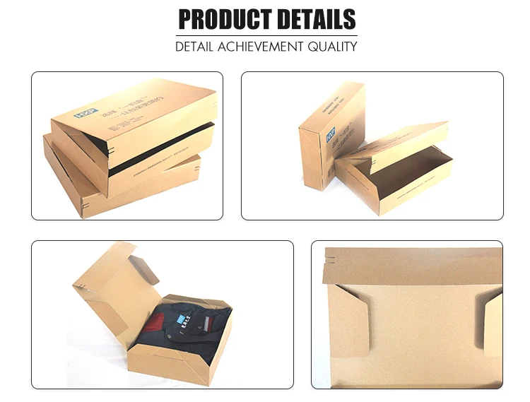 custom logo printed brown kraft paper box cardboard clothes