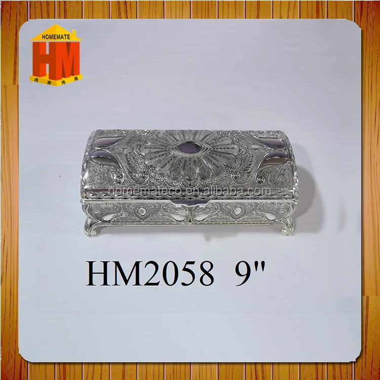 bedroom decoration gift craft zinc alloy jewellery box, metal