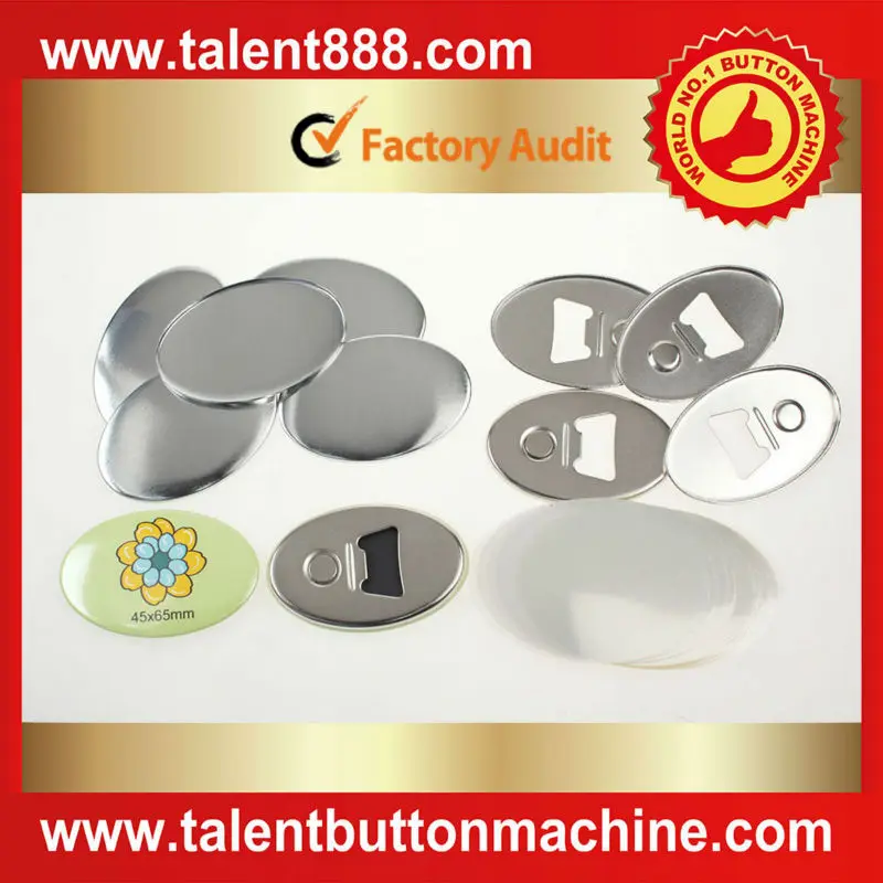 Wholesale High Quality DIY Bottle Opener Button with Magnet Magnetic Button Opener Oval 45x65mm