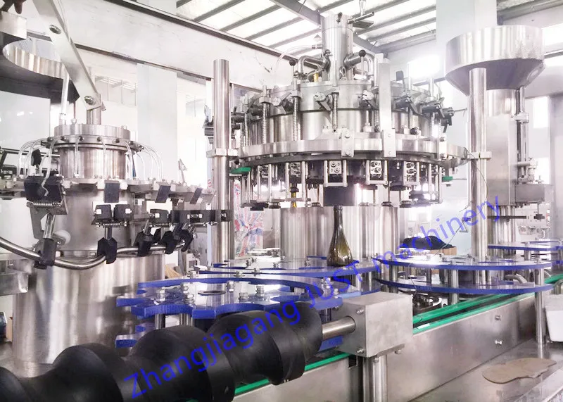 Automatic glass bottle champagne filling machine bottling plant manufacturer