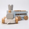 Nursery Gift Wooden Pull Train Blocks wooden toy wheels