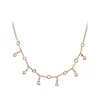 Bohemian bezel set diamond 18k rose gold handmade jewellery women necklace
