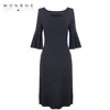 Exquisite Turkey Black Flare Sleeve Dress Women Elegant Short Casual Dress