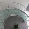 Prefabricated steel glass stairs, interior curved staircase--YUDI
