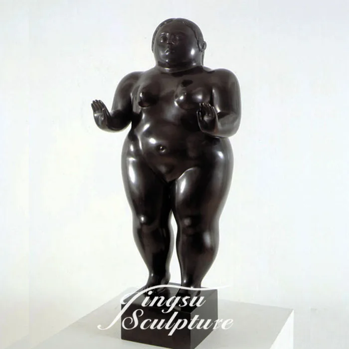 Arte decoración de latón mujeres gordas desnudas escultura