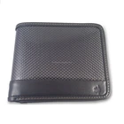 rfid blocking carbon fiber genuine leather men bifold wallet.