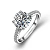 Classical Design Ring Round Diamond 18k White Gold Moissanite Rings for Engagement