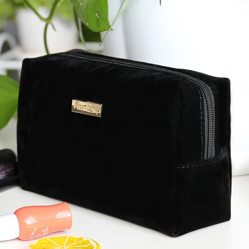 high quality wholesale custom cheap velvet cosmetic bag suede