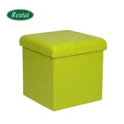 Reatai new PVC leather foldable modern ottoman furniture with storage